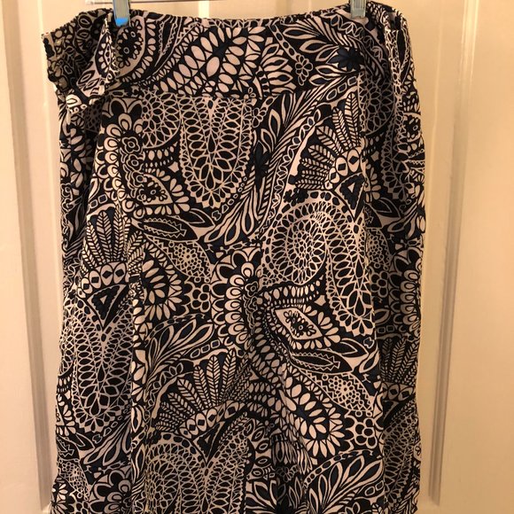 Ann Taylor Blue & White Cotton Flare Skirt Size 12 - Picture 5 of 5